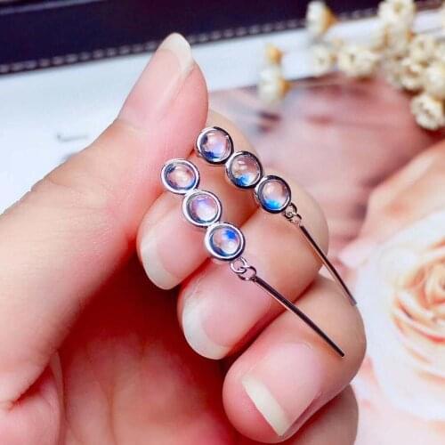 The Best Gift For your mother Natural and Real Moonstone earrings Fashion MoonstoneEarring 925 sliver Earring