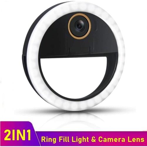 Dimmable LED Selfie Ring Fill Light Multi Phone Led Ring Lamp With Camera Lens For Makeup Video Live Aro De Luz Para Celular