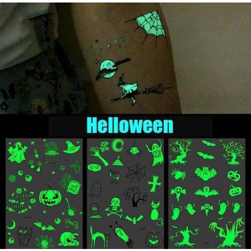 Luminous Stickers Decals Glow in the Dark decoration Fluorescent Cute smiley face stickers Christmas Halloween Luminous Sticker