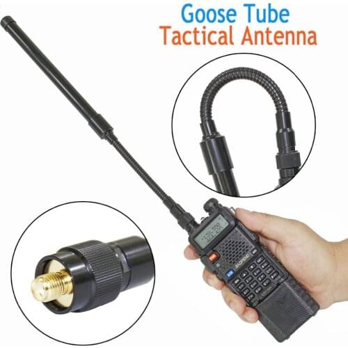 ABBREE AR-148 Tactical Goose Tube SMA-Female VHF UHF Dual Band Foldable CS Antenna For Baofeng UV-5R UV-82 UV-9R Walkie Talkie
