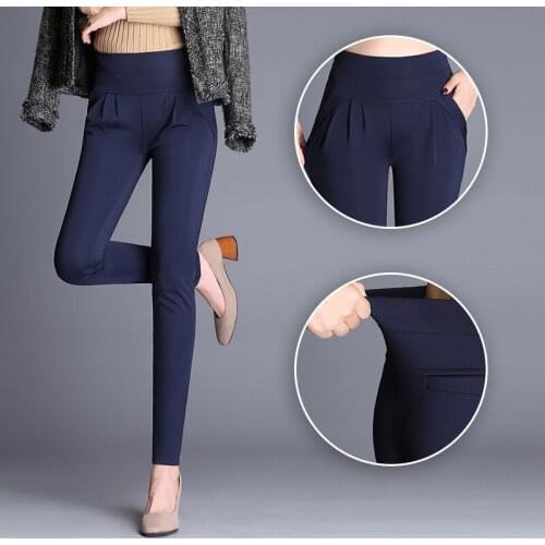 Spring New Slim Trousers Pants Womens High Waist Elastic Pants Plus Size Female Harem Pants Korean Woman Large Size Trousers 6XL