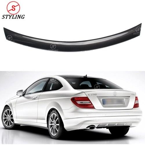 W204 Coupe Carbon Fiber Spoiler V Style For Mercedes C200 C250 C220 rear trunk spoiler wing 2008 2009 2010 2011 2012 2013 2014