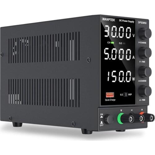WANPTEK DPS305U 0-30V 0-5A 150W Switching DC Power Supply 4 Digits Display LED Adjustable Mini Power Supply AC 115V/230V 50/60Hz