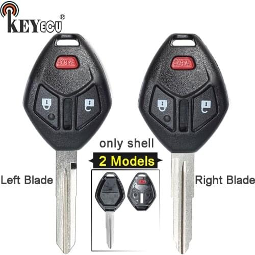 KEYECU for Mitsubishi Endeavor Outlander Lancer Replacement 2+1 3 Button Remote Key Shell Case Blank Fob with Uncut Blade