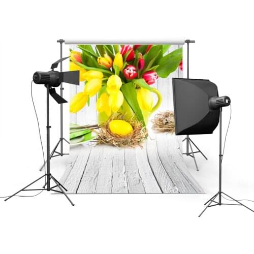 Yellow tulips backgrounds photography vinyl happy Easter photo backdrops of photographer studio accessories photophone GE-052