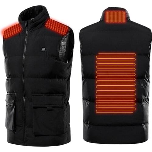 4 Places Self Heating Vest 3-speed Adjustable Temperature Heated Vest USB Charging Electric Heating Jacket Thermal Vest Man