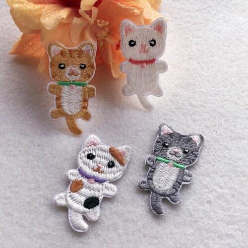 1Pcs New Animal Cat Anime Clothes Patch Embroidery Iron on Patches for Clothing Decorative Applique Sticker Fill Hole Badges