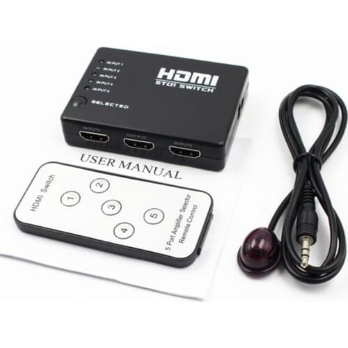 1pcs HDMI Splitter 3/5 Port HDMI Switch Switcher HDMI Port 1080P 3 Input 1 Output 4K Adapter For XBOX 360 PS3 PS4 Android HDTV
