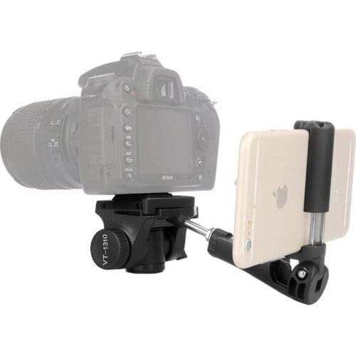 10pcs KINGJOY VT-1310 Portable Lightweight Camera Video Tripod Pan Tilt Head with 1/4" Screw Quick Release Plate & Phone Clip