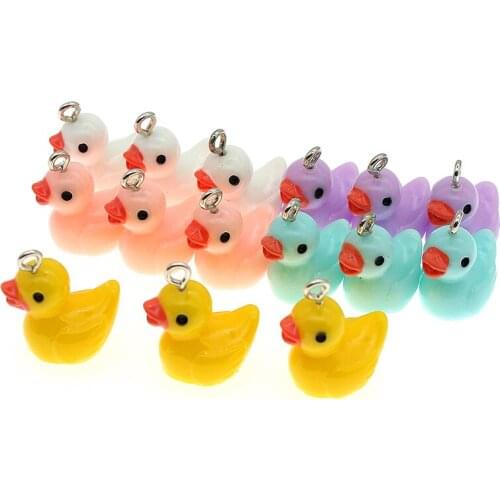 10pcs/lot 12*17*20mm Cute 3D Acrylic Duck Resin Charms Little Yellow Duck DIY Craft For Bracelet Earrings Jewelry Finding XL1119