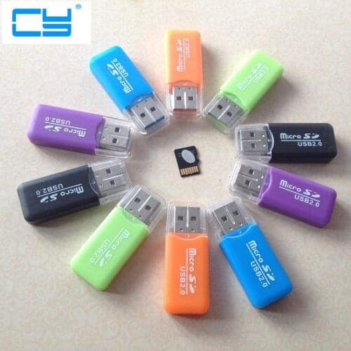 10pcs/lote alta velocidade 2.0 mini micro sd t-flash tf m2 leitor de cartao usb leitor de cartao de memoria usb de plastico