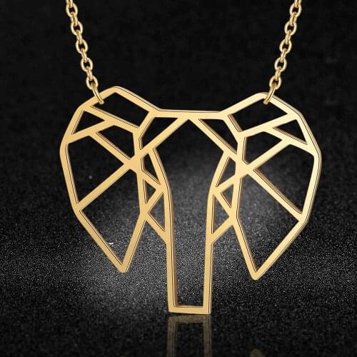 100% Stainless Steel Animal Baby Elephant Fashion Necklace for Women Unique Design Pendant Necklaces Wedding Party Necklaces