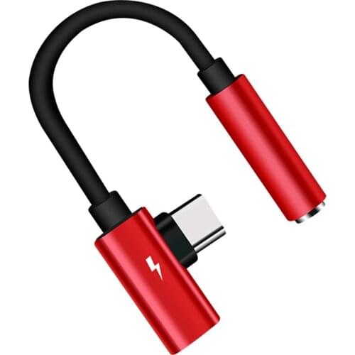 2-in-1 Dual Ports Type C To 3.5Mm Headphone Jack Audio Adapter Audio Charger Dispenser Splitter Accessories For Xiaomi Huawei