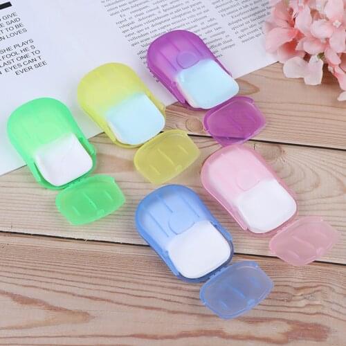 20/pcs Portable soap paper Disposable soap box Mini soap paper outdoor product