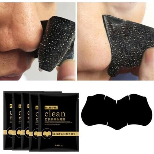 5pcs Bamboo Charcoal Blackhead Remover Mask Black Dots Treatment Mask Sticker