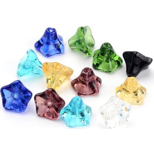 6x9mm Mixed Color Glass Morning Glory Flower Beads for Jewelry Making DIY Women Necklace Bracelet, Hole: 0.8mm,30pcs/lot F70