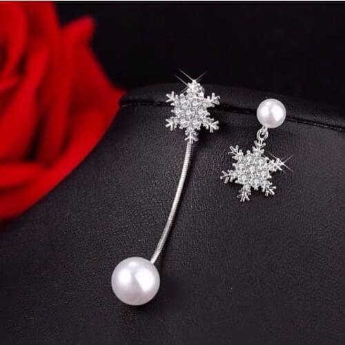 925 Sterling Silver Pearl Jewelry Drop Earrings for Women Girls 2020 Christmas Gift Banquet Bohemia Wedding Earrings for Women