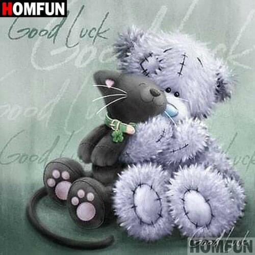 HOMFUN 5D DIY Diamond Painting Full Square/Round Drill "Cartoon bear" 3D Embroidery Cross Stitch gift Home Decor A00072