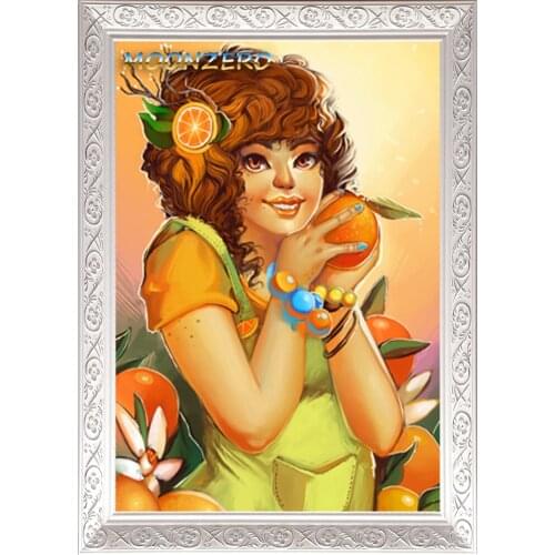 Tangerine Girl 5D Diy Diamond Mosaic Embroidery Christmas 3D Crystal Mosaic Rhinestones Pictures Home Decor Needlework Craft