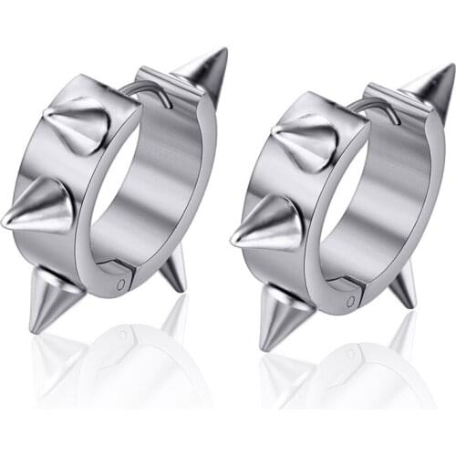 Anti Allergy Titanium Hip Hop Jewelry Mens Rivet Earring Punk Popular Drop Earrings Rock Rapper Trendy Eardrop