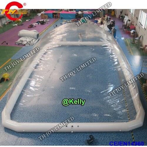 Free door shipping customized inflatable pool cover tent for sale, commercial big inflatable swimming pool cover dome tents
