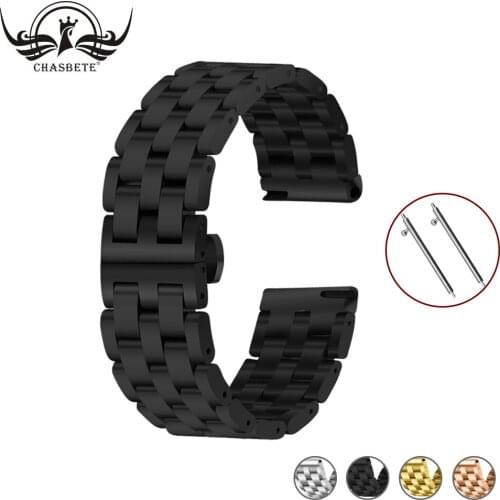 General Stainless 20mm 22mm Silver Watches Bands Bracelet For Man Women Wristwatch free gift installation tool