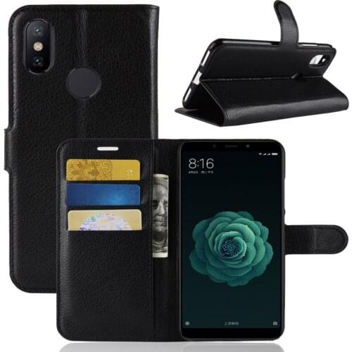 Book Style PU Leather Case Cover for Xiaomi Mi A2/Mi 6X Flip Wallet Phone Bags Cases with Stand for Xiaomi A2