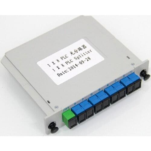 Cheap SC UPC PLC 1X8 Fiber Optic splitter Box SC conector PLC 1X8 Single Mode Insert sheet type Optical Coupler Splitter box