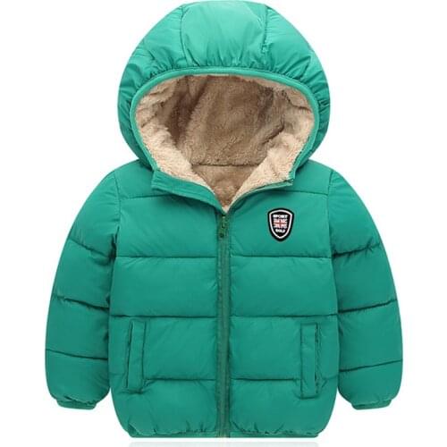 Winter Kids Thicken Coats Baby Boys Jackets New Year Costumes Plush Cotton Girls Coats Children Hooded Outerwear Toddler Clothes