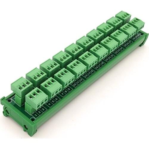 DIN Rail Mount 15A/300V 10x3Position Screw Terminal Block Distribution Module