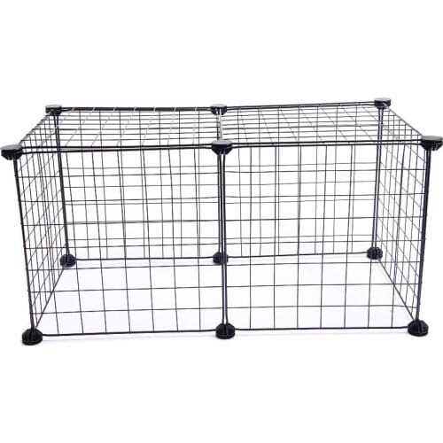 DIY Pet House Foldable Pet Playpen Iron Fence Puppy Kennel Exercise Training Puppy Kitten Space Rabbits/Guinea Pig/Hedgehog