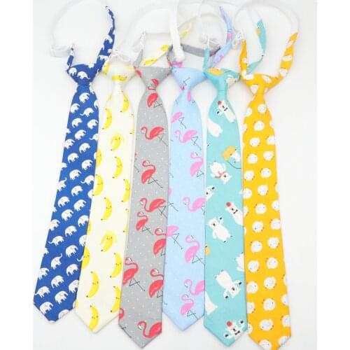Cotton Kids Colorful Tie 5cm Width Duck Dog Fruit Floral Ties Boy Children Necktie Slim Skinny Cravate Narrow Thick Neckties