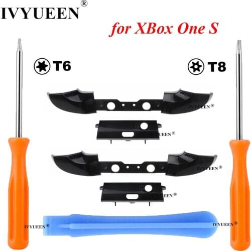 IVYUEEN 2 Sets RB LB Bumpers Buttons for Microsoft Xbox One S Controller Trigger Button Middle Holder with Screwdriver Tools