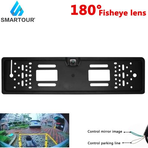 Smartour 170 Degree Waterproof European License Plate Frame Backup Car Number Rear View Camera 12LED Night Vision Car-styling
