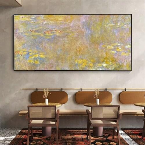 Claude Monet Water lily Oil Paintings Print On Canvas Art Posters And Prints Impressionist Flowers Wall Art Pictures Cuadros