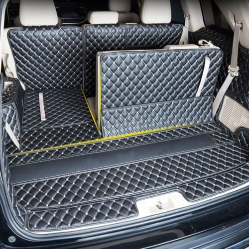 Leather Material Car Trunk Mats For Toyota Highlander 2009-2018 2010 2011 2012 2013 2014 2015 2016 2017 Cargo Liner Accessories