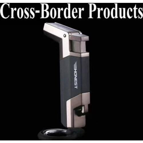 Creative butane straight into the windproof lighter metal frosted torch jet lighter smoke accessories lighter vintage men gifts