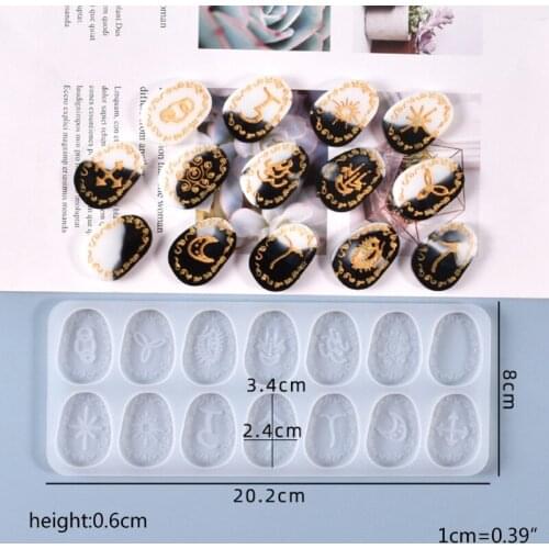 Crystal Epoxy Resin Mold Rune Divination Casting Silicone Mould DIY Crafts Tool U7ED