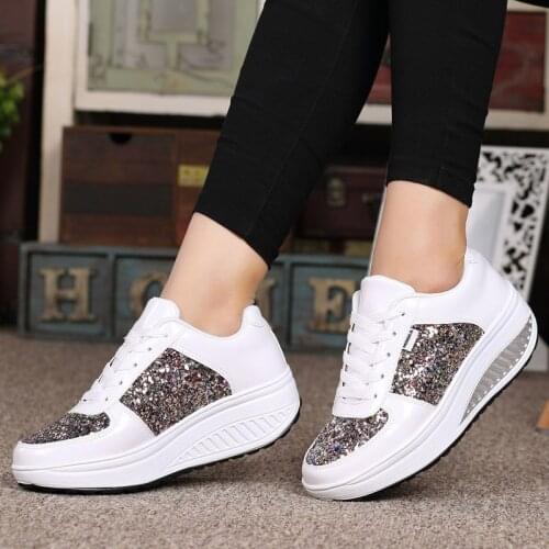 Bling Bling Chunky Sneakers Women Size 42 Spring Autumn Shoes Woman Chunky White Shoes Woman Walking Shoes Zapatos Plataforma
