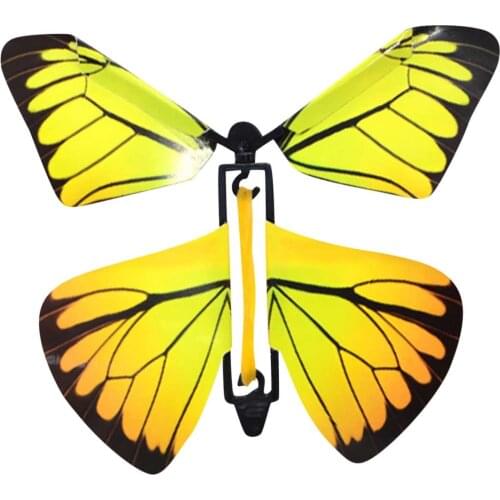 Flying Butterfly Toys Cards Wrap Magic Flying Butterfly Clockwork Rubber Butterfly Funny Novelty Toys Juguetes De Los Niños