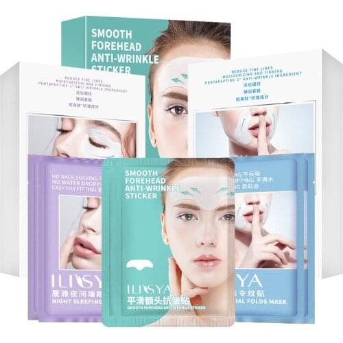 Ilisya Skincare Sets—10 Pairs Eye Mask, 10 PC Forehead Patch, 10 Pairs Nasolabial Folds Mask, Anti Wrinkles Anti Aging