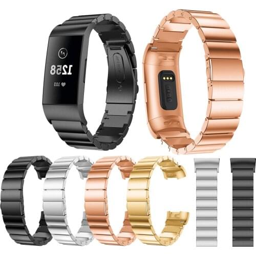 New Replacement Stainless Steel Bracelet Smart WatchBand Strap For Fitbit Charge 3 Quick Release Smart Watch Support Accessories
