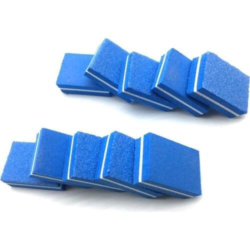 10pcs/lot Mini Sponge Nail File Blue Candy Colors Sanding Buffer Polish Block Nail Files Double Side Manicure Makeup Tools