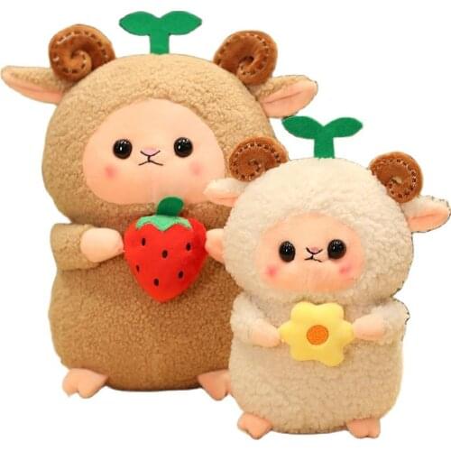 Hot Nice 25CM/35CM Cute Germination Lamb Plush Toys Soft Plush Sheep with Avocado Dolls Stuffed Animal Toy Kids Birthday Gift