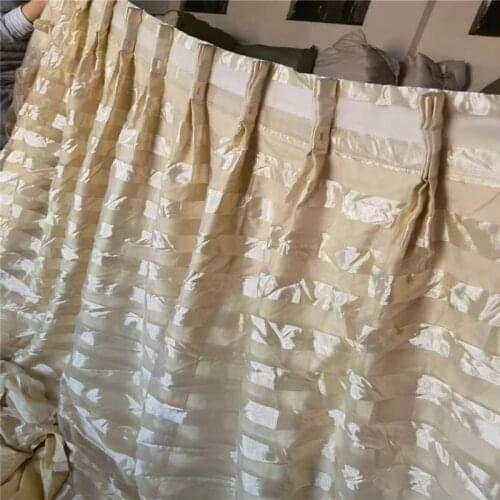 Second hand Five Star hotel room curtain finished bedroom European style simple luxury shade chemical fiber white yarn curtain