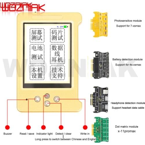 WL Dot Matrix Programmer LCD Screen Original Color Programmer for iPhone 11 XR XSMAX XS 8P 8 7P Battery Face ID Repair Tools