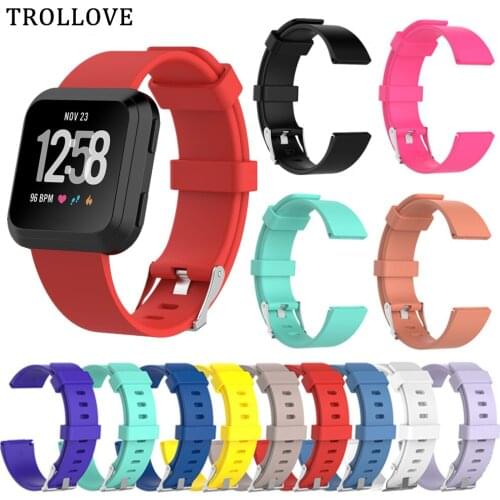 Strap Band Silicone for Fitbit Versa Adjustable Sport Wrist Bracelet Band Replacement Watch Strap for Fitbit Versa Lite S L Size
