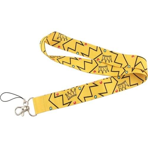 Cartoon Crown Keychain Lanyard For Key Chain USB ID Card Badge Holder Neck Strap Webbing Mobile Phone DIY Hang Rope Accessories