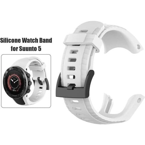 Silicone Replacement Band Wrist Strap Simplicity Adjustable Durable Moderate Softness for Suunto 5 Watchband Watch Accessories