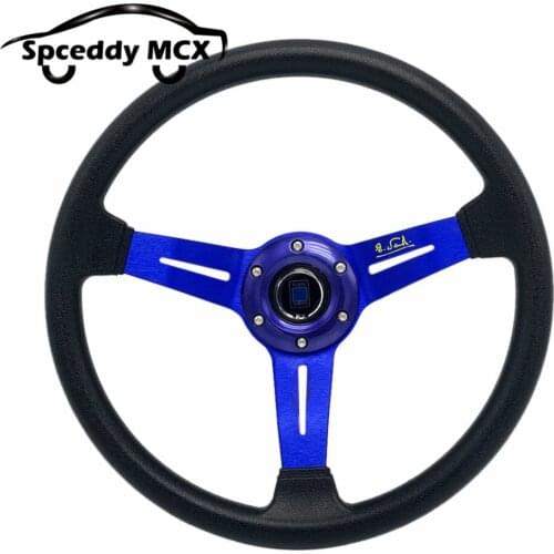 Spceddy 14 Inch Racing 350mm Steering Wheel PU Universal Racing Steering Wheel Sport With Horn Button SW20S052550